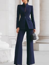 Kim | Exclusive two-piece blazer set with wide trousers