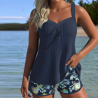 Elise | Tankini rayée avec coupe sculptante confortable