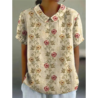 Katharina | Cotton blend blouse with floral pattern