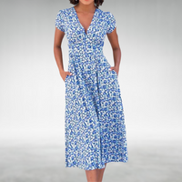 Alisa | Elegante Midi-jurk met Bloemenprint