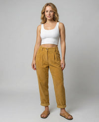 Mila | Pantalón de pana cómodo para mujer con talle alto
