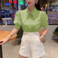 Chemisier en chiffon pour femmes Fashion Forward avec col