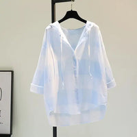 Checked Hoodie Blouse for Trendy Summer Looks