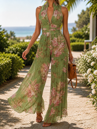 Anouk | Stijlvolle jumpsuit van chiffon met bloemenprint en wijde pijpen