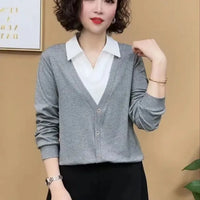 Nuevas Blusas Patchwork con Cuello Polo para Mujeres