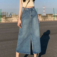 Funkelnde Sonne Denim A-Linien Rock