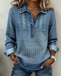 Elena | Comfortable Cable Knit Sweater with Button Closure