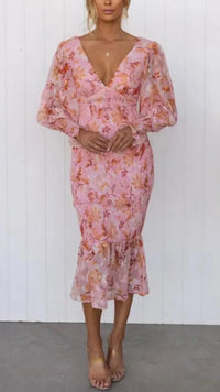 Omayra | Robe d'invitée de mariage à motif floral vivant