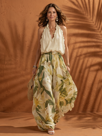 Livia | Elegant Two-Piece Set with Floral Print