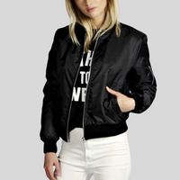 Lorenza | Elegante Bomberjacke aus Leder mit langen Ärmeln