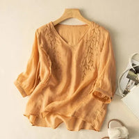 Retro Cotton and Linen Women's Top