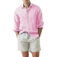 Luke | Camisa de fibras naturales en corte relajado con tapeta de botones