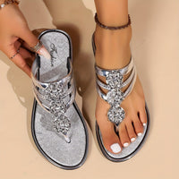 Giorgia | T-strap sandals with sparkling rhinestone details