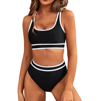 Fleur | Ensemble bikini taille haute sportif