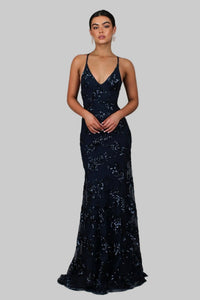 Isabella | Beautiful Sequin Maxi Dress with Open Back