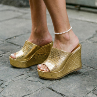 Engel | Luxe Glinsterende Sleehak Sandalen voor Dames