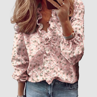 Mila | Lightweight Floral Blouse with Ruffles for Women