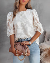 Manuela | Elegante Bluse mit Puffärmeln aus Chiffon