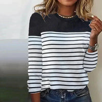 Maria | Casual classic patterned top with long sleeves
