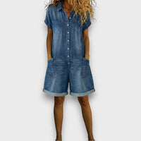 Marietje | Comoda tuta corta con effetto denim