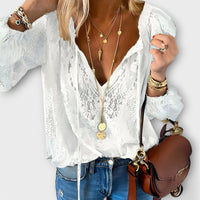 Hester | Elegant lace blouse with refined V-neck