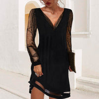 Sanne| Vestido de noche elegante con escote en V y detalles refinados