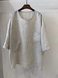 Sanne | Túnica cómoda de lino con bolsillos cosidos