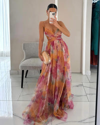 Alina | Elegante maxi jurk met bloemenprint