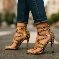 Iris | Elegant & Exotic Snake Pattern High Heels