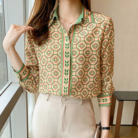 Blusa a la moda con estampado de cadenas para mujer