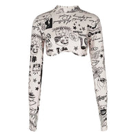 Luxury Woman Seductive Pattern Print Crop Top