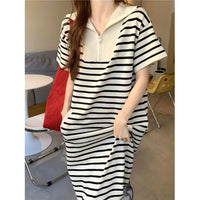 Vestito midi estivo a righe elegante di ChicEase