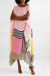 Noor | Vestido maxi geométrico fluido de verano para mujer