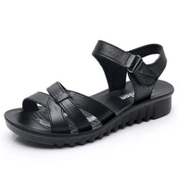 Scarpe estive da donna - Sandali in pelle con suola morbida