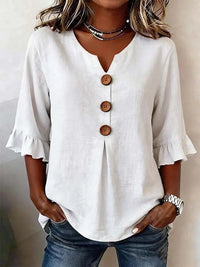 Marèll | Airy and elegant linen blouse with ruffles