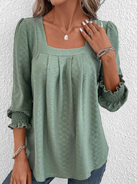 Nicole | Blusa casual de algodón con escote angular