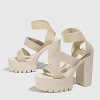 Stilvolle Sommersandalen mit dicker Sohle und hohem Absatz für Damen
