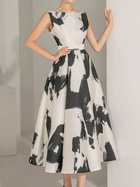 Chique Nacht Zomerse Midi Print Jurk