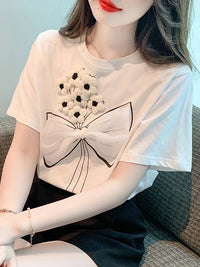 Blusa Bianca a Manica Corta