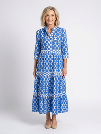 Luna | Moderne midi-jurk met kettingprint