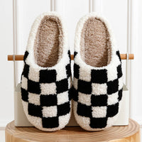 Ludovica| Fleece slippers with plaid pattern