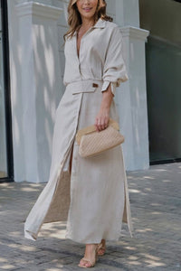 Noël | Modern maxi shirt dress with belt