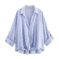 ZomerGloed Blau Gestreiftes Hemd