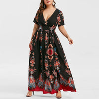 Schmetterlingsprint Plus-Size-Langkleid Butterfly Chic