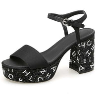 Glänzende Sonne Sommer Hochhackige Sandalen