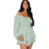 Ria | Vestido elegante off shoulder con mangas