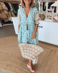 Rosalia | Maxi-Boho-Kleid mit Blumenmuster