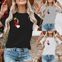 ZoraModa Doppelherz-Print Damenshirt