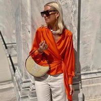 Sanne | Women's Elegant Blouse | Orange