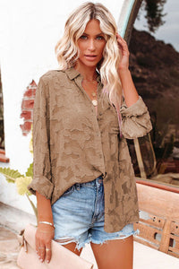 Velanora Braune Bluse mit Muster